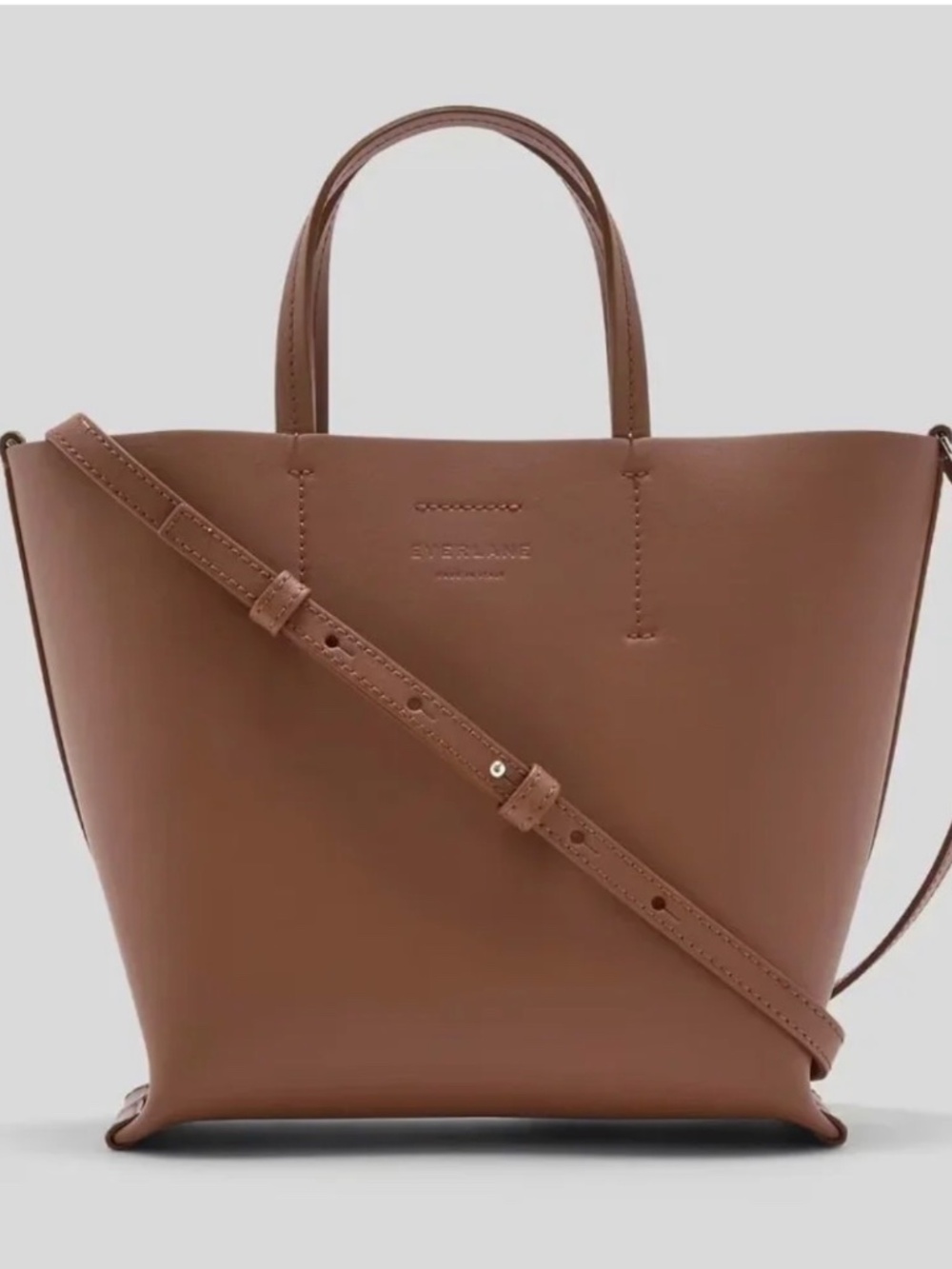 Everlane Luxe Italian Leather Mini Crossbody Tote – Brown